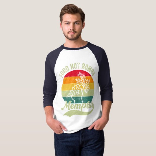 Food Not Bombs Memphis Playera T-shirt (Voorkant volledig)