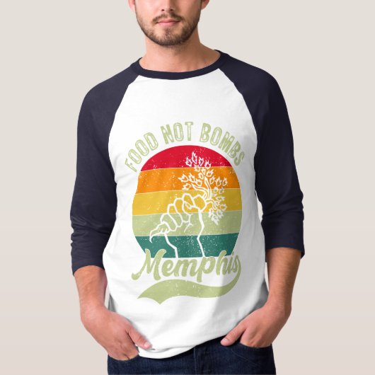 Food Not Bombs Memphis Playera T-shirt (Voorkant)