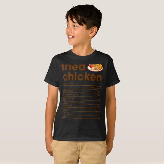 Food Nutrition Facts Shirts Co. Fried Chicken Nutr (Voorkant volledig)