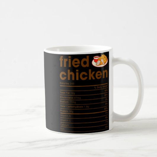 Food Nutrition Facts Shirts Co. Fried Chicken Nutr Koffiemok (Rechts)