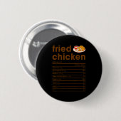 Food Nutrition Facts Shirts Co. Fried Chicken Nutr Ronde Button 5,7 Cm (Voorkant /achterkant)