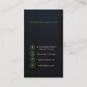 Food Nutrition Photo Professional Visitekaartje (Achterkant)