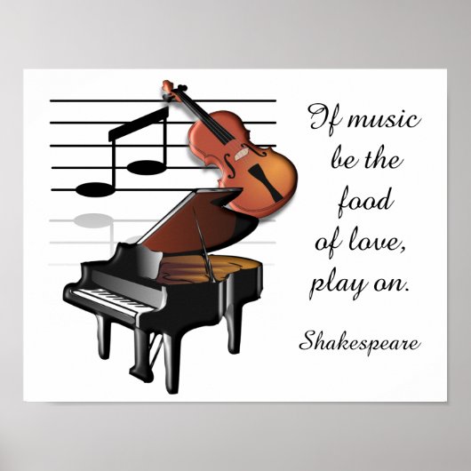 Food of Love - Shakespeare quote art print (Voorkant)