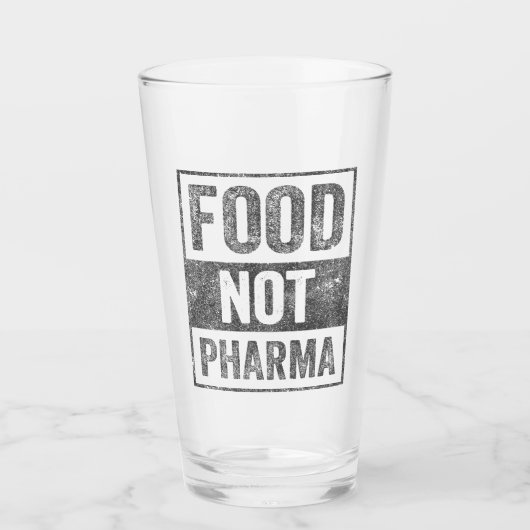 Food Pharma niet natuurlijke biologische voeding Glas (Voorkant)