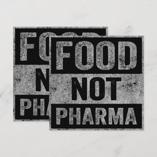 Food Pharma niet natuurlijke biologische voeding Kaart (Voorkant / Achterkant)