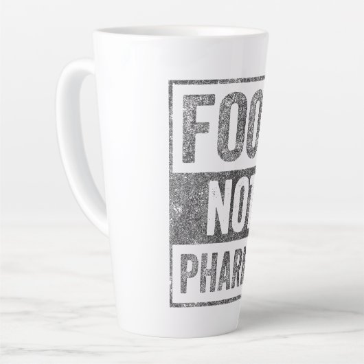 Food Pharma niet natuurlijke biologische voeding Latte Mok (Linkerhoek)