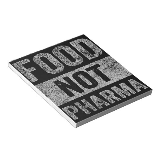 Food Pharma niet natuurlijke biologische voeding Notitieblok (Schuin)