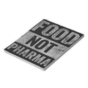 Food Pharma niet natuurlijke biologische voeding Notitieblok