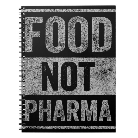 Food Pharma niet natuurlijke biologische voeding Notitieboek (Voorkant)
