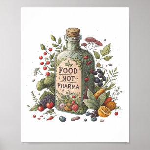 Food Pharma niet natuurlijke biologische voeding Poster