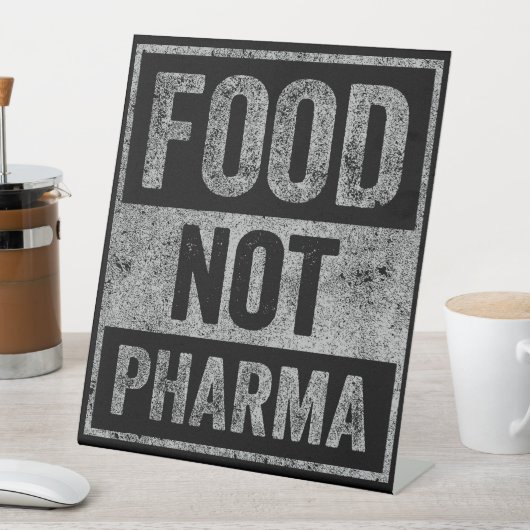 Food Pharma niet natuurlijke biologische voeding Reclamebord Met Voetstuk (Insitu)