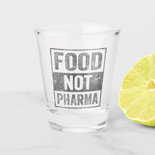 Food Pharma niet natuurlijke biologische voeding Shot Glas (Voorkant)