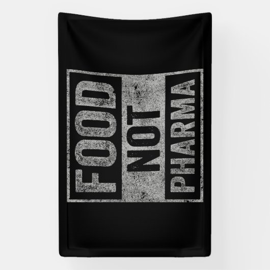 Food Pharma niet natuurlijke biologische voeding Spandoek (Verticaal)