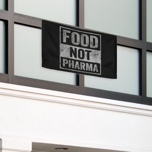 Food Pharma niet natuurlijke biologische voeding Spandoek (Buitenkant Gebouw)