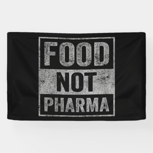 Food Pharma niet natuurlijke biologische voeding Spandoek (Horizontaal)