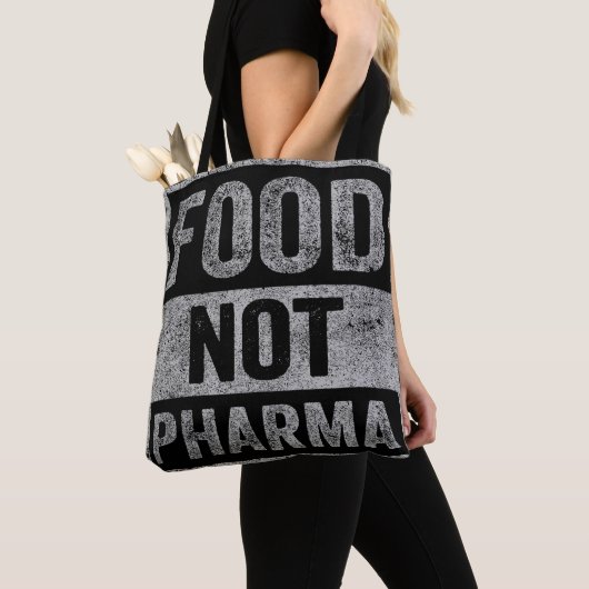 Food Pharma niet natuurlijke biologische voeding Tote Bag (Dichtbij)