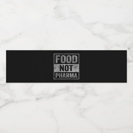 Food Pharma niet natuurlijke biologische voeding Waterfles Etiket (Enkel label)