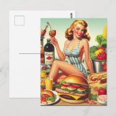  Food Pin-up Illustratie Briefkaart (Voorkant / Achterkant)