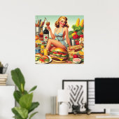  Food Pin-up Illustratie Poster (Thuiskantoor)