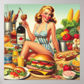  Food Pin-up Illustratie Poster (Voorkant)