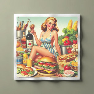 Food Pin-up Illustratie Servet