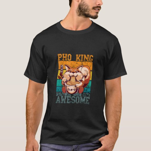 Food Pun Pho King Squirrel Asian Noodle Soup Pho B T-shirt (Voorkant)