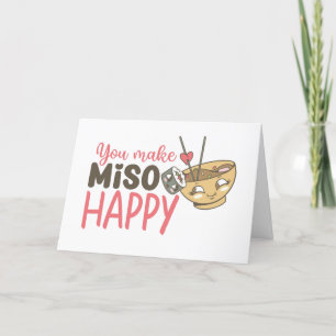 Food Pun you make Miso Happy Funny Valentijnsdag Feestdagen Kaart