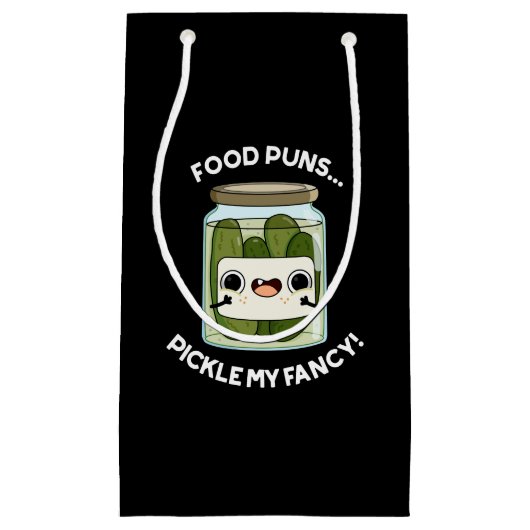 Food Puns Pickle My Fancy Funny Food Pun Dark BG Klein Cadeauzakje (Voorkant)