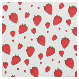 Food Red White aardbery Fruit Pattern Stof