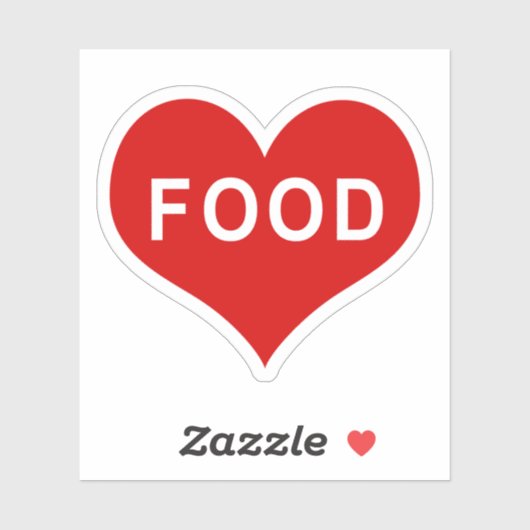 FOOD Rood Hart Vinyl Sticker (Vel)