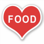 FOOD Rood Hart Vinyl Sticker (Voorkant)