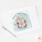 Food Safety Allergy Alert Bakery Pastry Chef Gold Vierkante Sticker (Envelop)