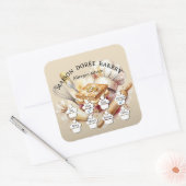 Food Safety Allergy Alert Bakery Pastry Chef Gold Vierkante Sticker (Envelop)