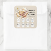 Food Safety Allergy Alert Bakery Pastry Chef Gold Vierkante Sticker (Tas)