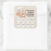 Food Safety Allergy Alert Bakery Store Pastry Chef Vierkante Sticker (Tas)