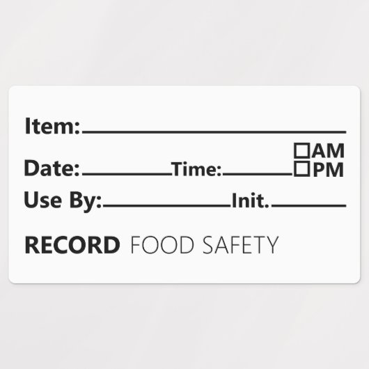 Food Safety Date Record Keeping Labels (Design 1)