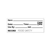 Food Safety Date Record Keeping Rubberstempel (Afrduk)
