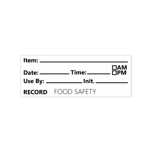 Food Safety Date Record Keeping Rubberstempel (Afrduk)