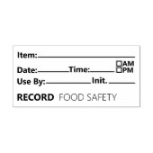 Food Safety Date Record Keeping Zelfinktende Stempel (Design)
