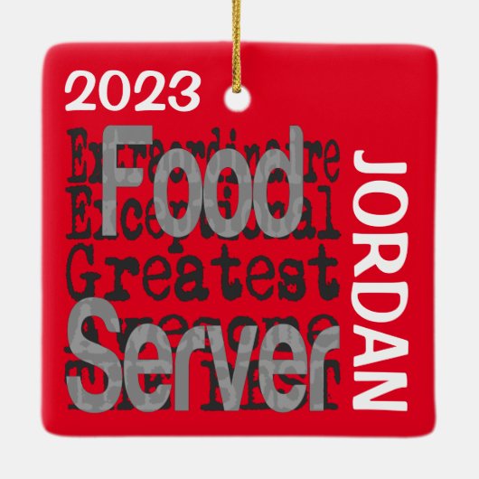 Food Server Extraordinaire CUSTOM Keramisch Ornament (Achterkant)