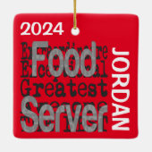 Food Server Extraordinaire CUSTOM Keramisch Ornament (Achterkant)