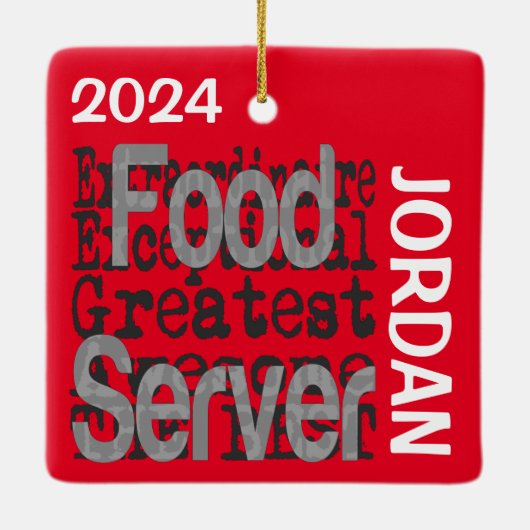 Food Server Extraordinaire CUSTOM Keramisch Ornament (Achterkant)