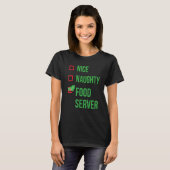Food Server Funny Pajama Kerstmis T-shirt (Voorkant volledig)