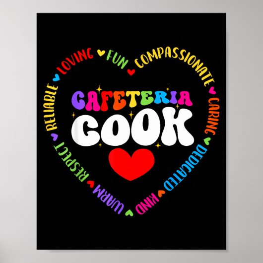 Food Services Crew Cafeteria Cook Helper School Sq Poster (Voorkant)