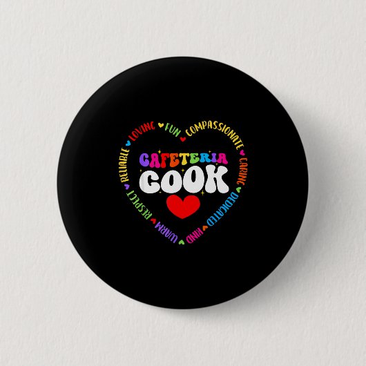 Food Services Crew Cafeteria Cook Helper School Sq Ronde Button 5,7 Cm (Voorkant)