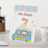 Food Sign Ice Cream Bar For Birthday Party Reclamebord Met Voetstuk (Insitu)