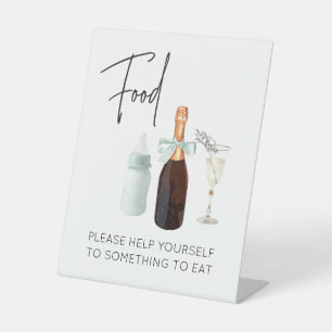 Food Sign voor Baby shower Green Sip & See Reclamebord Met Voetstuk