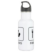 Food Sleep Books Waterfles (Achterkant)