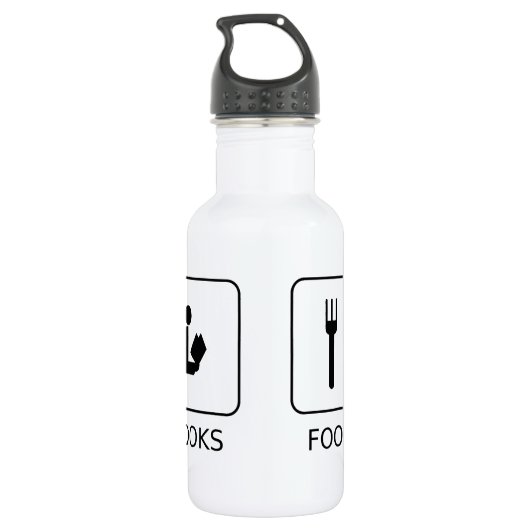 Food Sleep Books Waterfles (Achterkant)