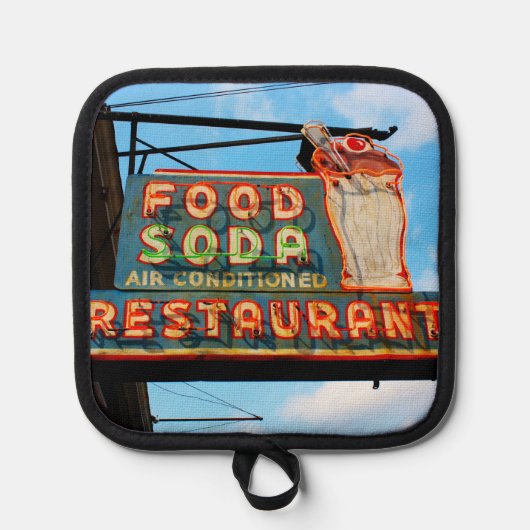 Food, Soda, Restaurant Vintage Sign Pannenlap (Voorkant)